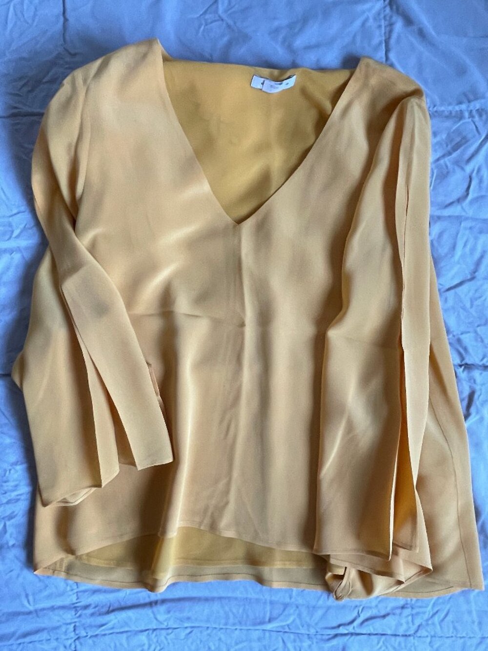 Club Monaco silk blouse intense yellow S